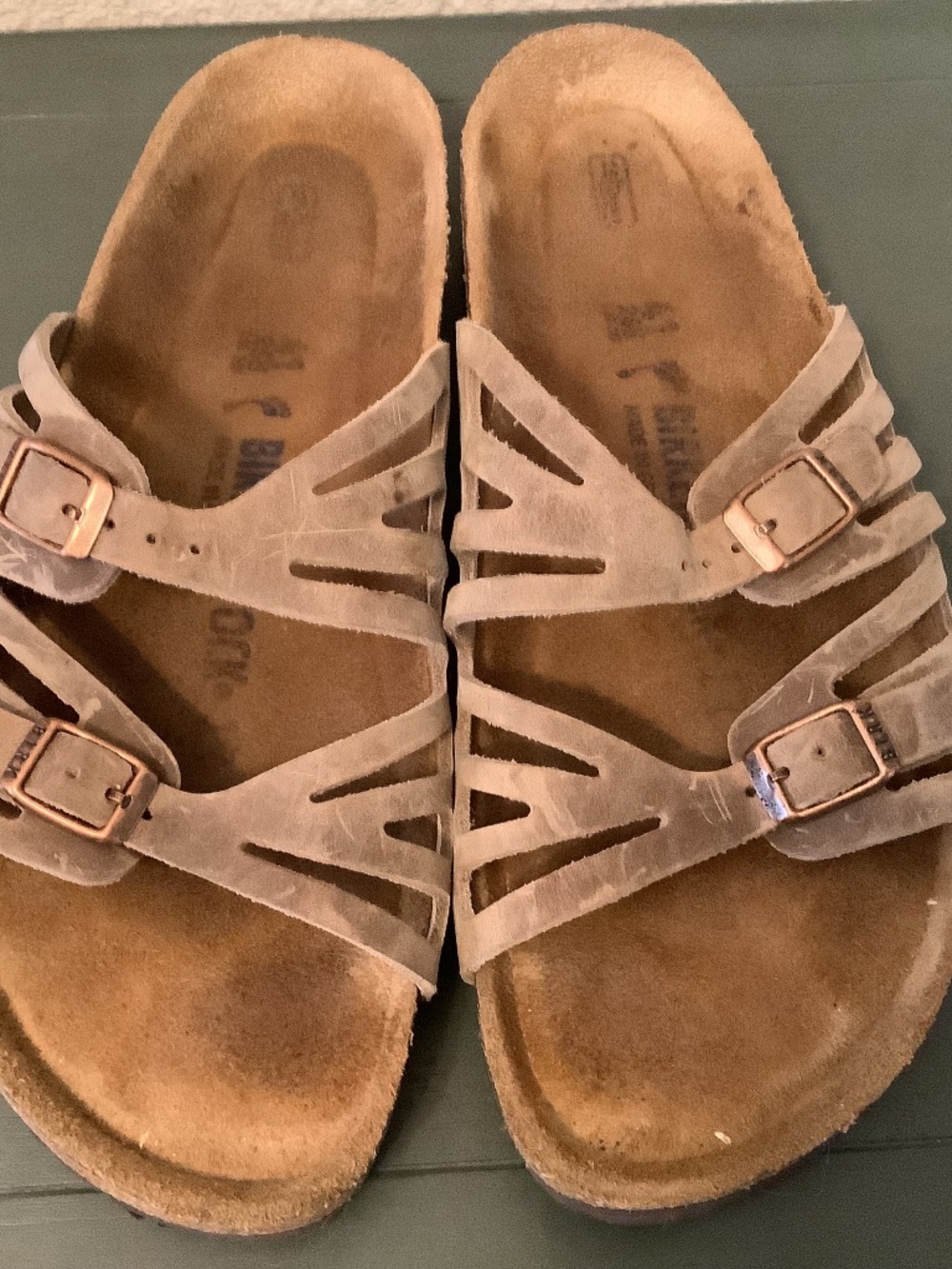 BIRKENSTOCK GRANADA SOFT BED - TOBACCO - OIL NUBUCK SANDALS- SIZE 41N